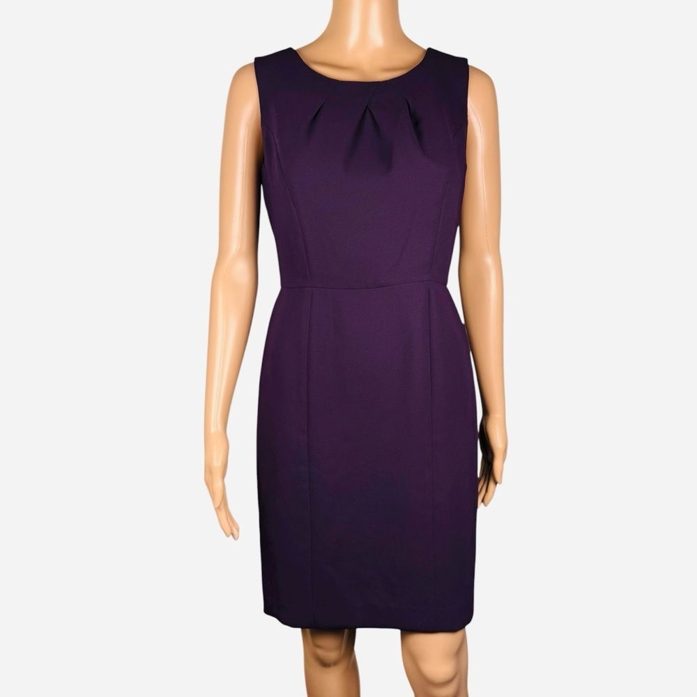 NWT New Talbots Stretch Crepe Sheath Purple Dress Size 2 Petite